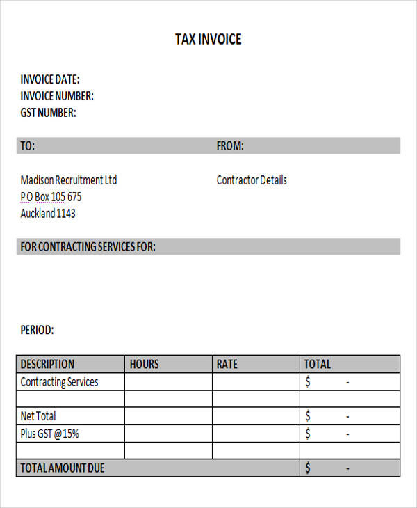 Excel Contractor Invoice Template from images.sampletemplates.com