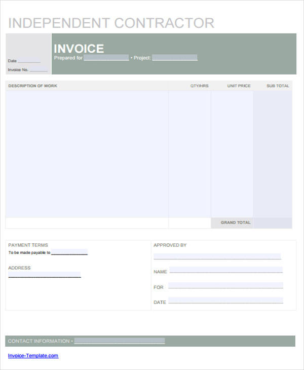 10 Contractor Receipt Templates Free Sample Example