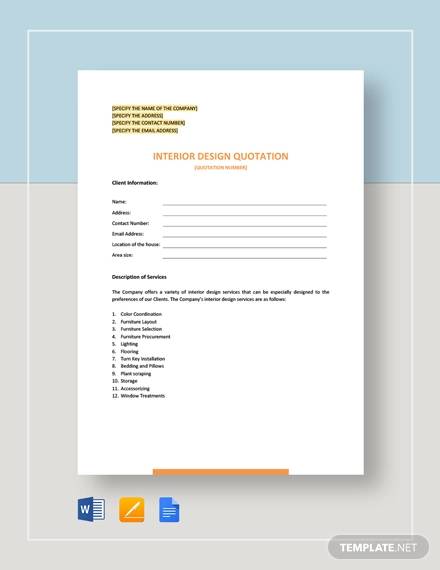 10 Design Quotation Sample Templates Ai Pdf Google Docs