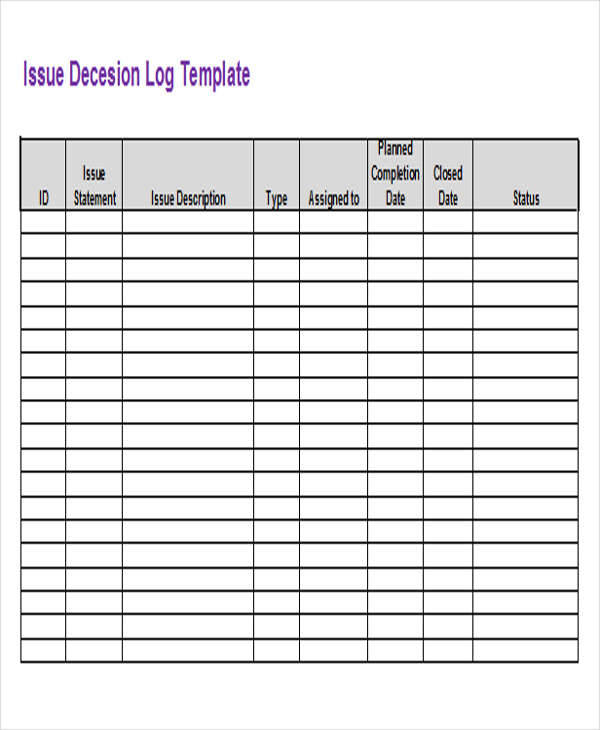 FREE 27+ Log Templates in Excel