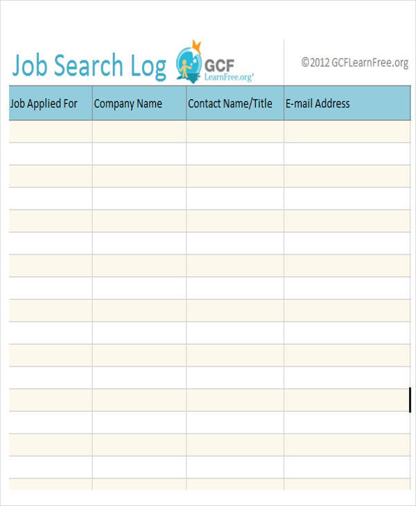 job search log