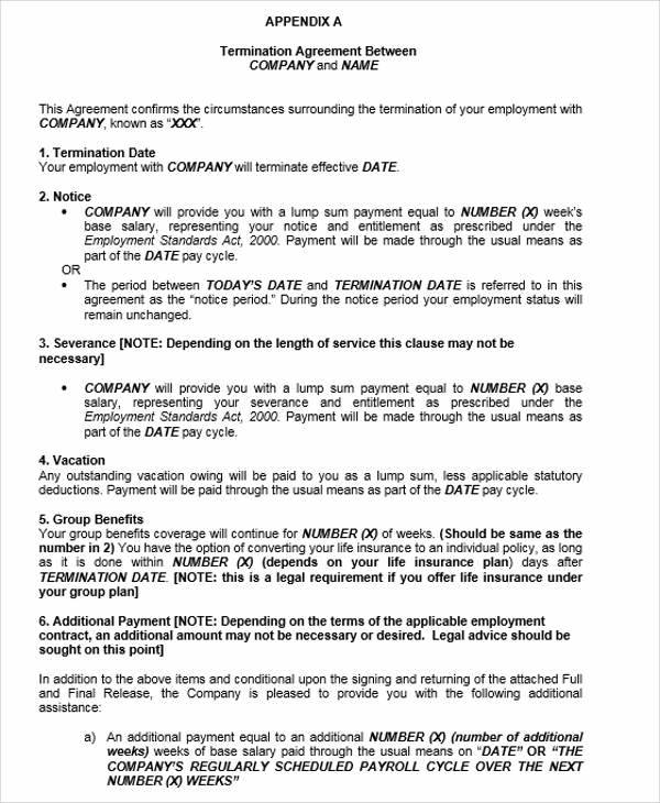 labor contract termination agreement