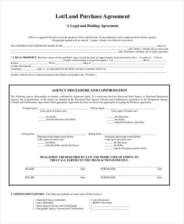 FREE 8 Land Contract Samples Templates In PDF MS Word