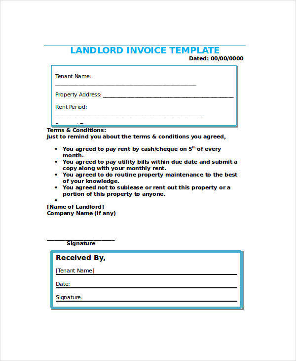 FREE 15+ Rent Invoices in MS Word PDF