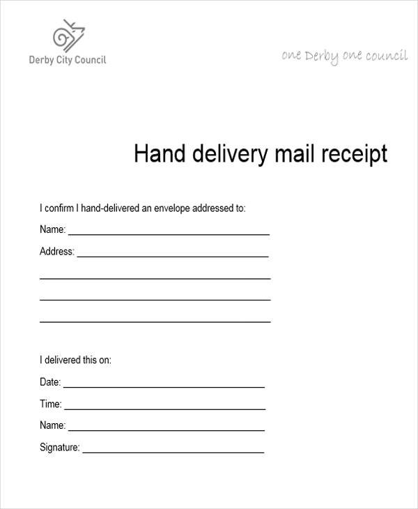 Document Delivery Receipt Template Free Samples Examples Format Resume Curruculum Vitae