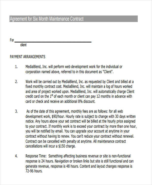 maintenance agreement contract2