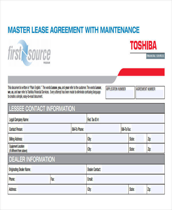 maintenance lease agreement