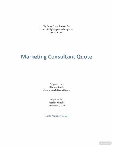 marketing consultant quotation template