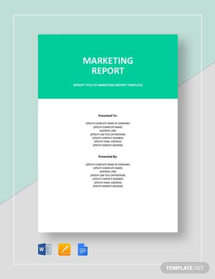 marketing report template