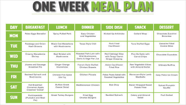 FREE 12 Meal Plan Samples Templates In PDF MS Word