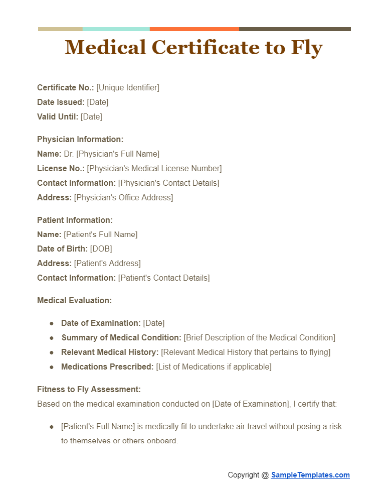 medical certificate to fly