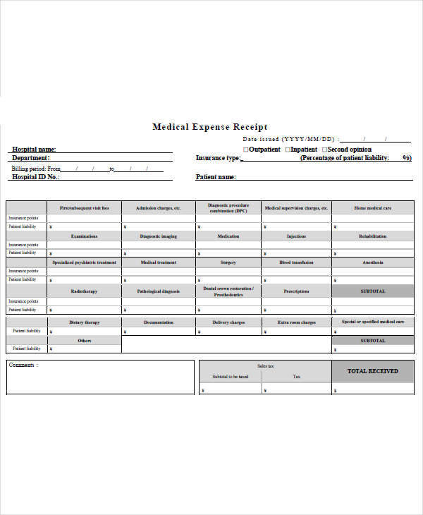 FREE 7+ Expense Receipt Templates in MS Word | PDF