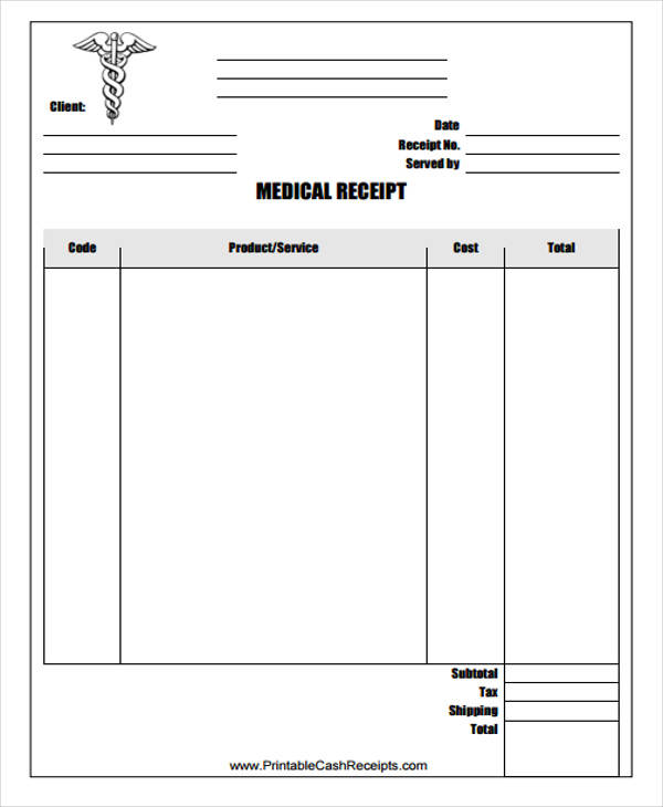 medical service receipt2