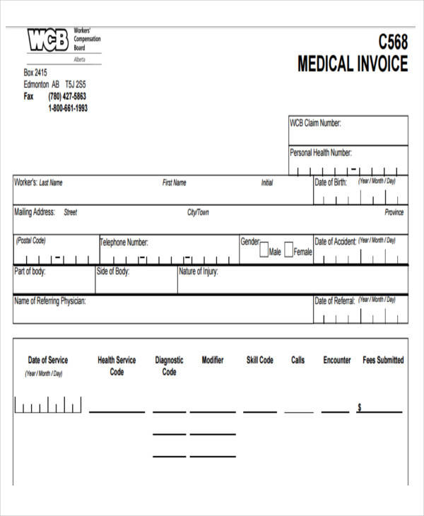medical services invoice