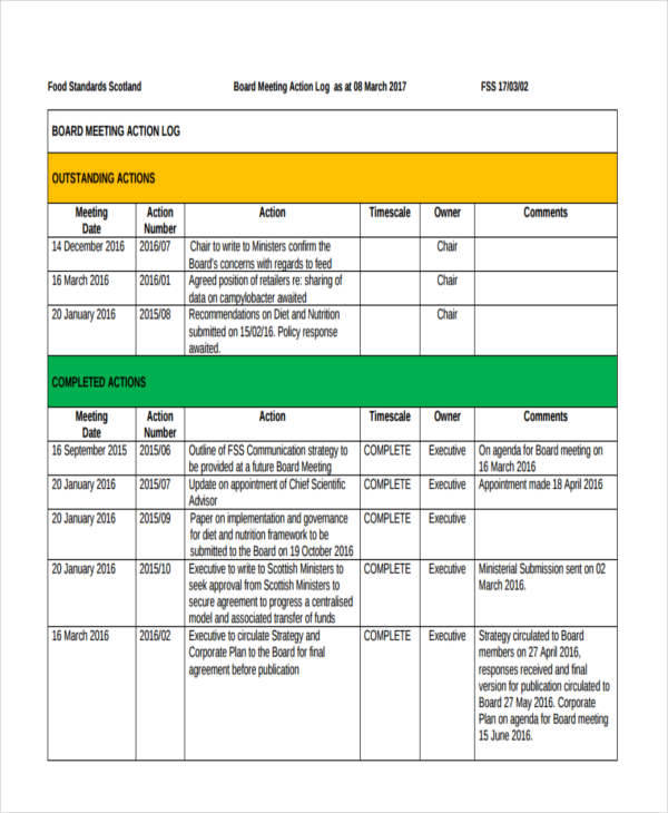 meeting action log2