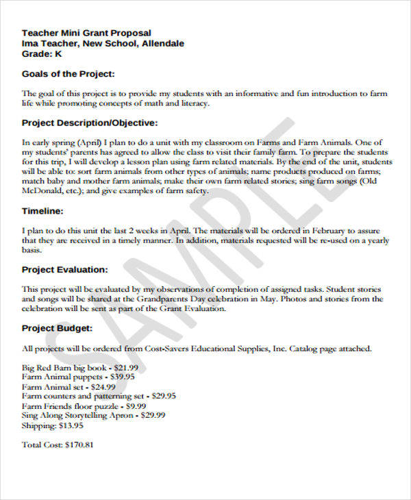 12+ Grant Proposal Samples - Word, PDF, Pages