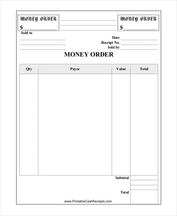 money order receipt template1