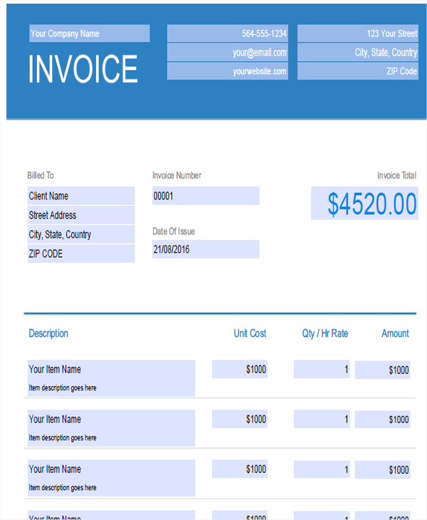 moving company receipt template