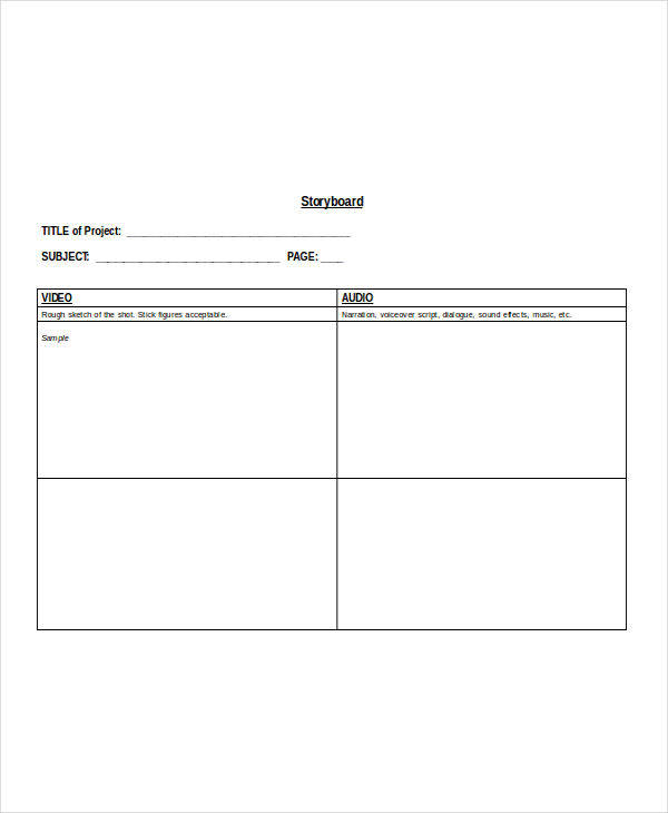 FREE 8+ Sample Video Storyboard Templates in PDF MS Word