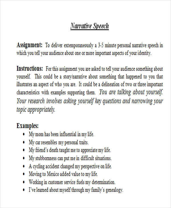 Narrative Speech [With Topics and Examples] • My Speech Class