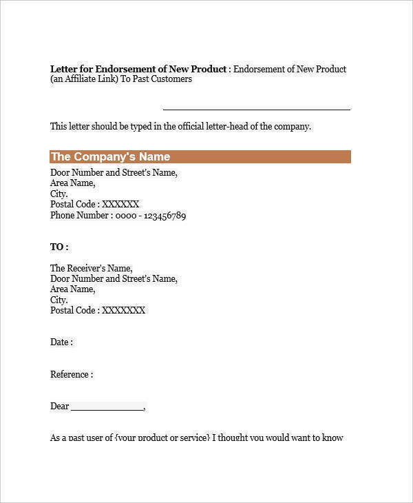 new product endorsement letter2