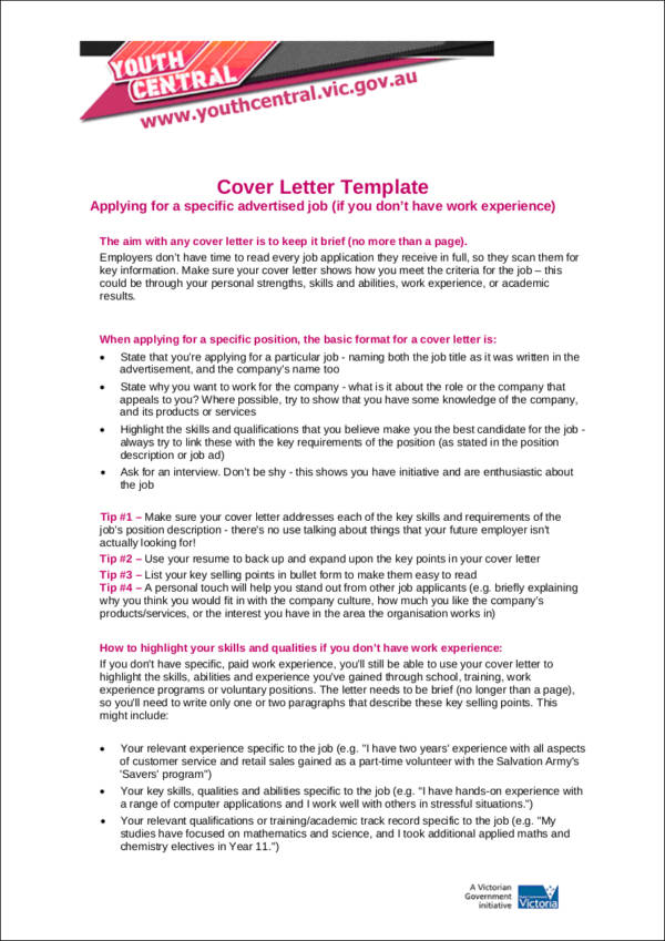 no experience cover letter template