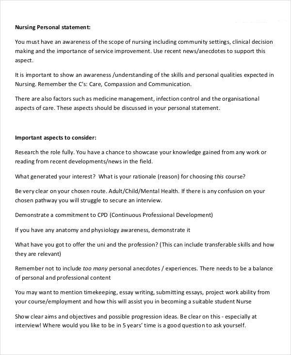 resume personal statement examples nursing