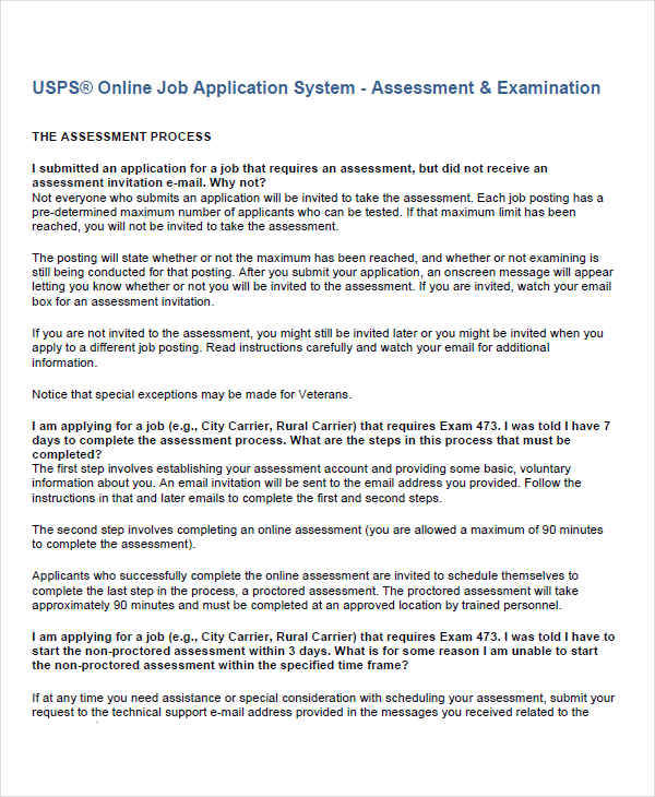 online job assessment