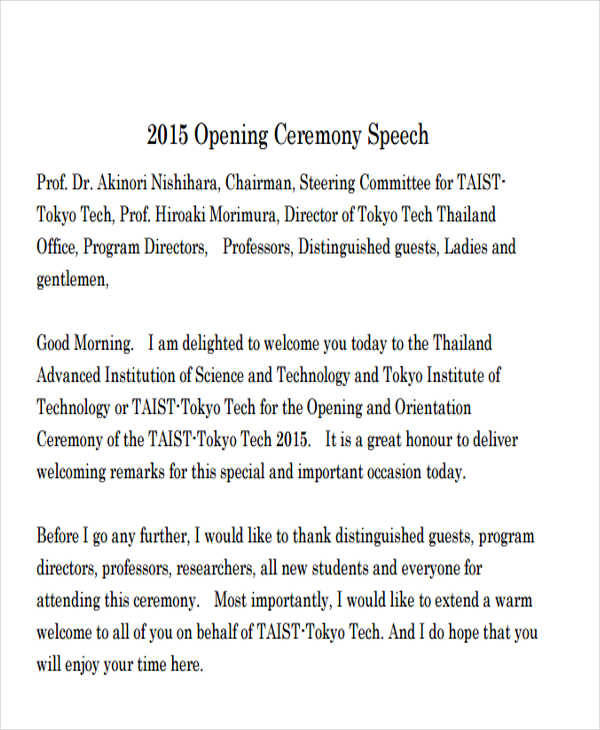 42+ Welcome Speech For Moving Up Ceremony best example