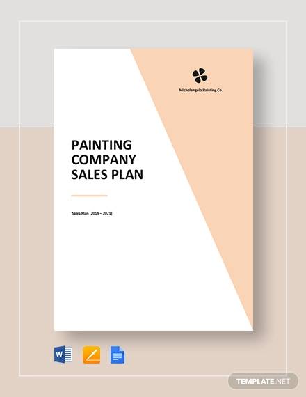 painting company sales plan template