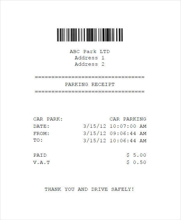 parking receipt