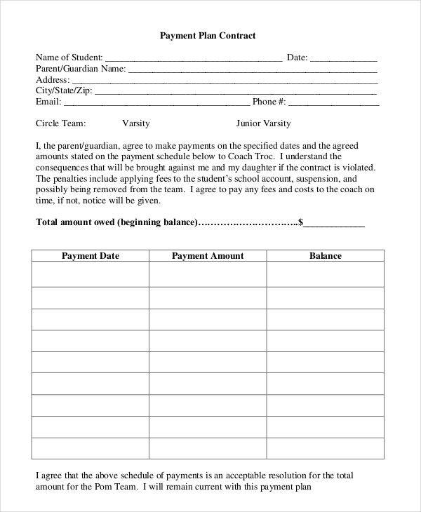 installment plan agreement template