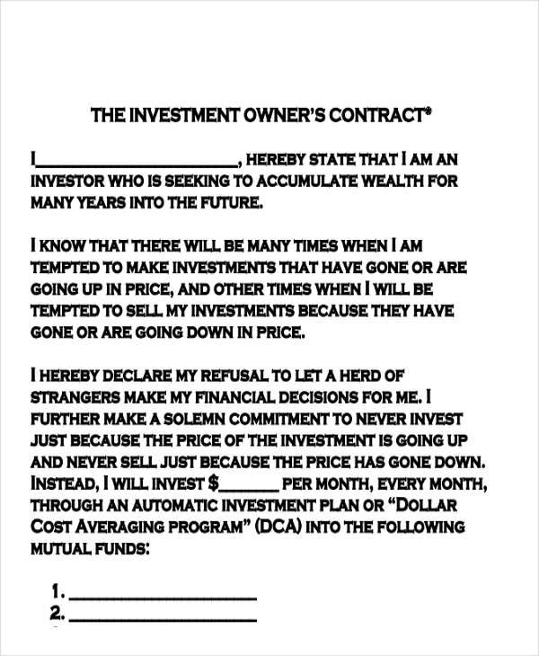 personal investment contract1