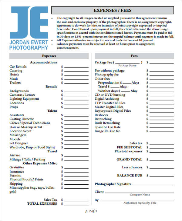 photography business invoice