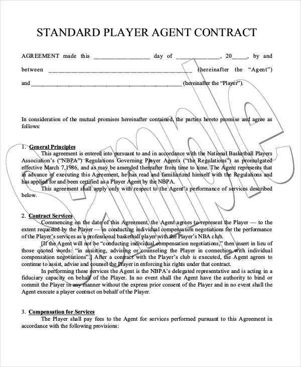 player agent contract