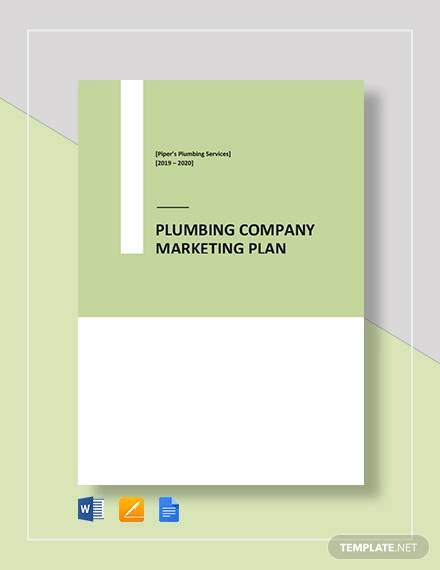 plumbing company marketing plan template