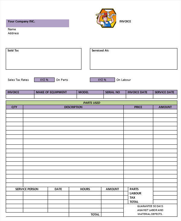 plumbing invoices notice of right to cancel legal