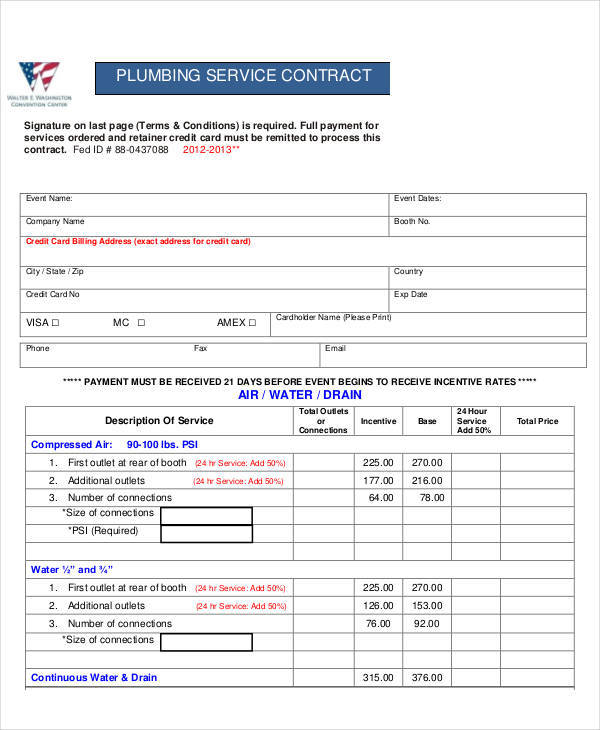 Free Plumbing Contract Template