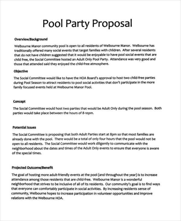 pool party event proposal