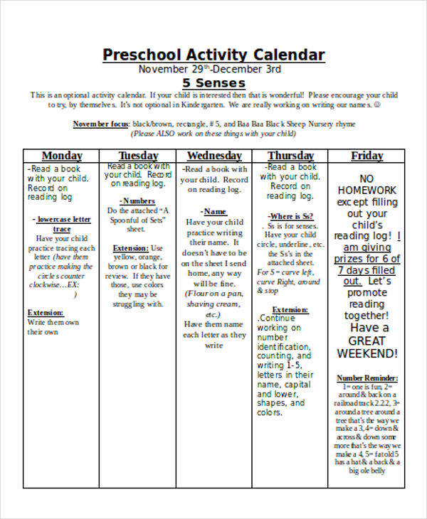 preschool activity calendar1