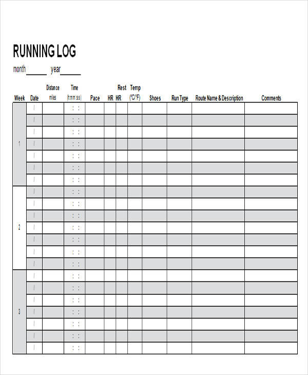 Free Printable Running Records Printable Templates by Nora