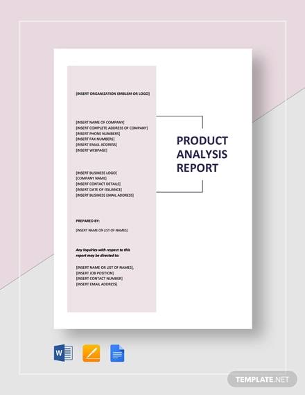 product analysis report