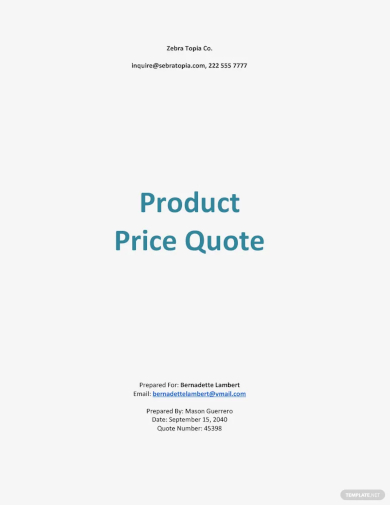 product price quotation template