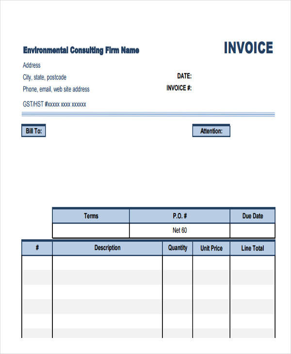 professional consulting invoice