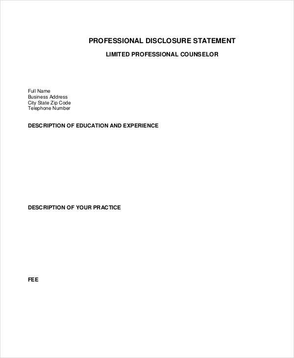 professional disclosure statement1
