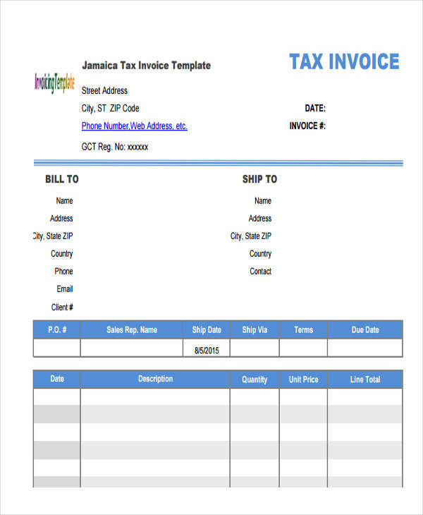 professional tax invoice