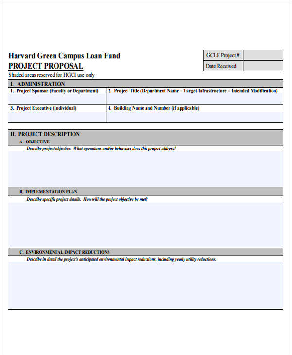 project loan proposal