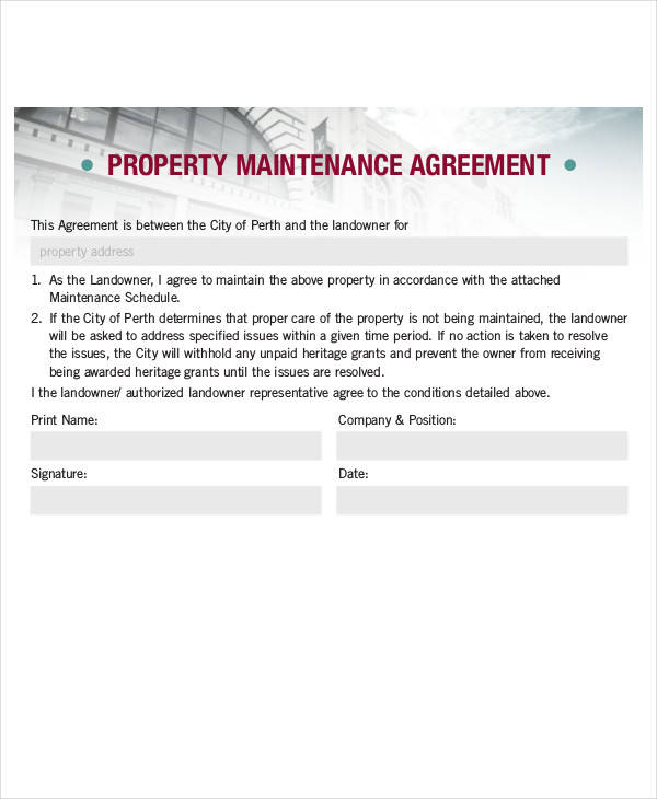 property maintenance contract