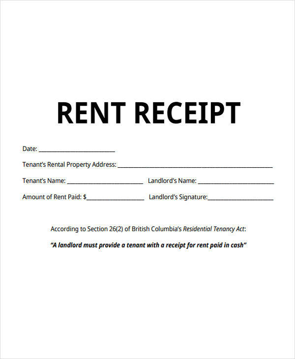 property rent payment invoice