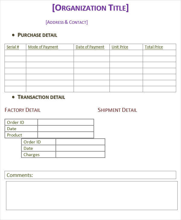 FREE 6+ Purchase Invoice Templates in MS Word PDF